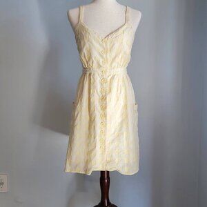 Backless ModCloth Yellow Sundress (with pockets!) | Size 6 / Small